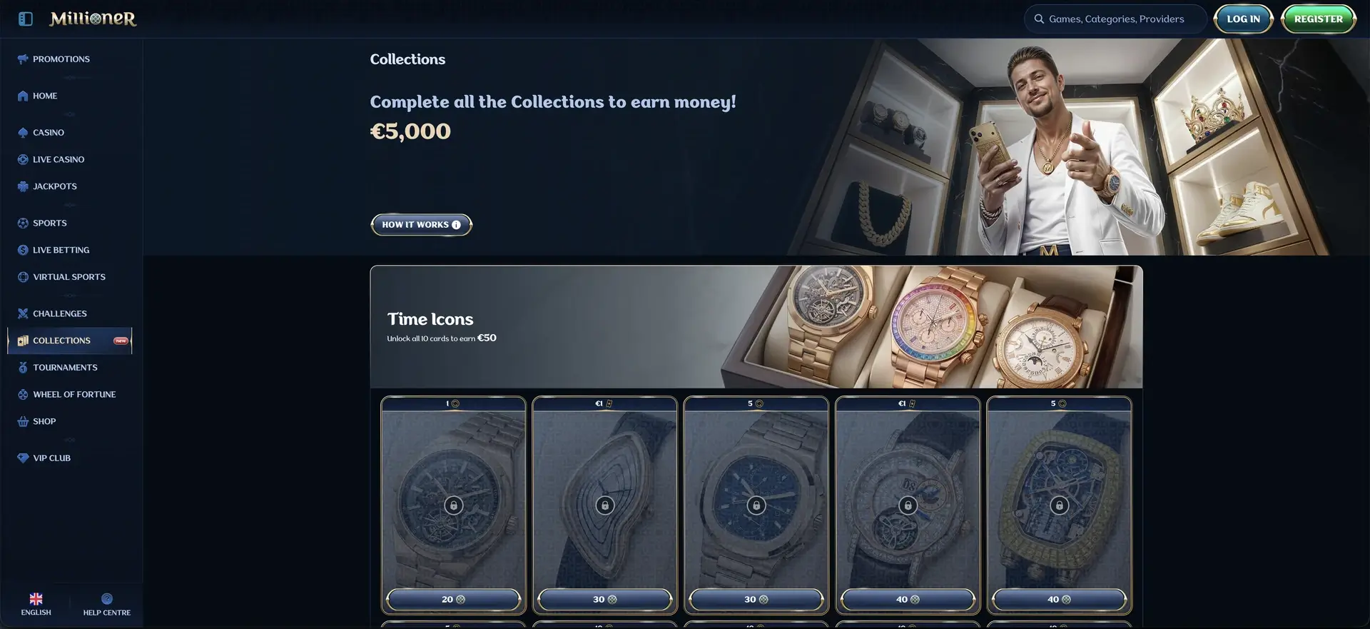 Collection de montres du programme de fidélité Millioner