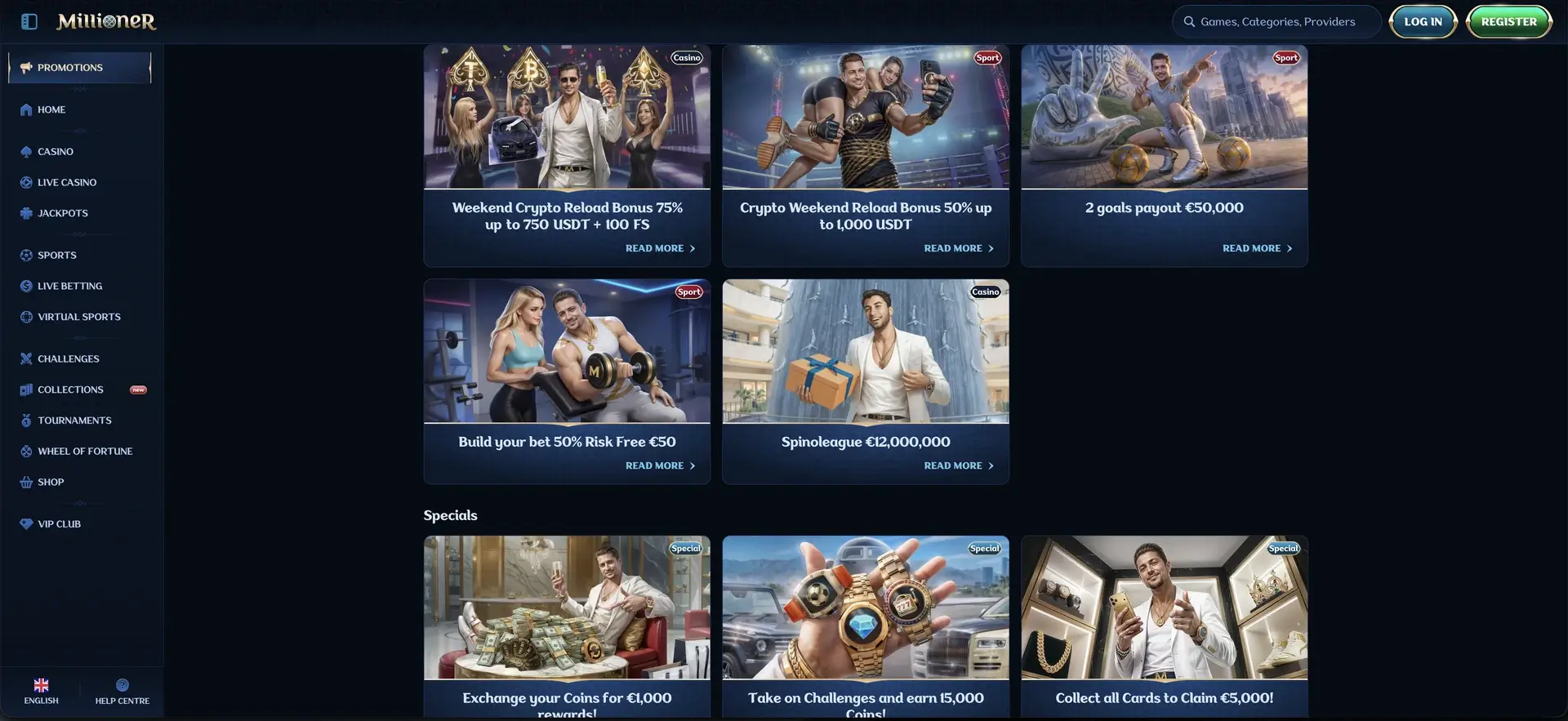 Récompenses et cashback de Millioner Casino